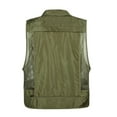thumbnail image 3 of LUXUR Mens With Multiple Pockets Cargo Jacket Fishing Climbing Utility Vests Light Army Green L, 3 of 3