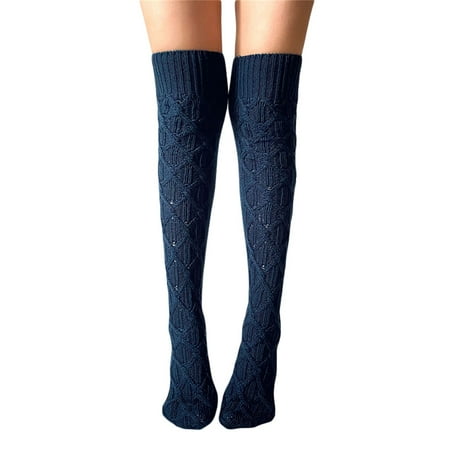 

Women Cable Knitted Thigh High Boot Socks Over the Knee Leg Warmer Extra Long Warm Stocking Wool Socks
