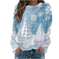 thumbnail image 2 of Neewe Christmas Sweatshirt for Women Crewneck Christmas Tree Long Sleeve Shirt Xmas Holiday Party Pullover Sweater Tops S-5XL, 2 of 6