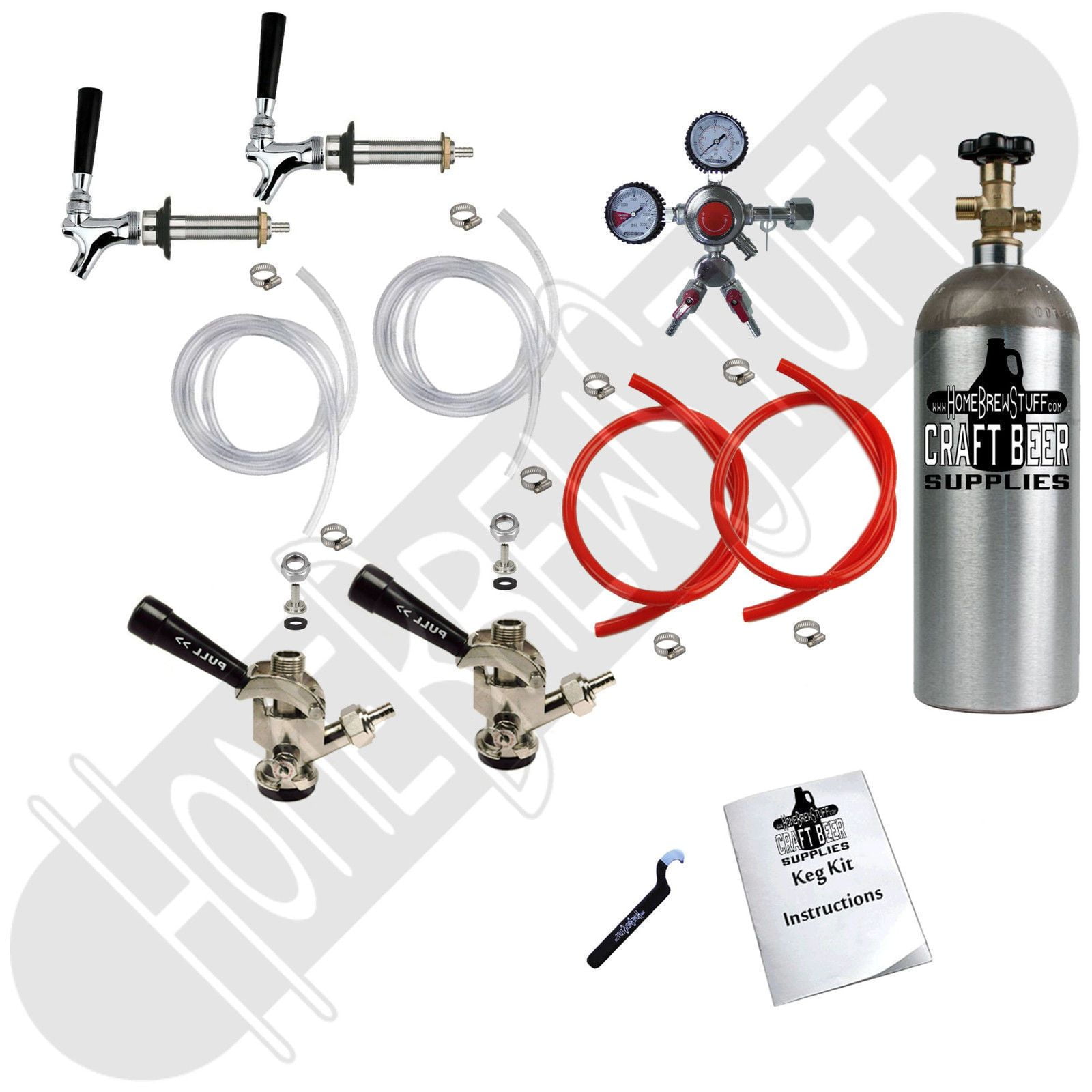 2 Tap Kegerator Conversion Kit Door Mount Homebrew Draft Beer Co2 Tank