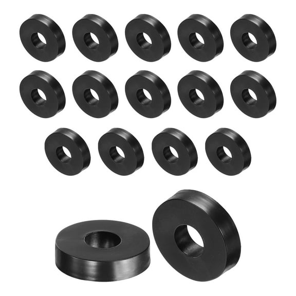 16 Packs Rubber Spacers 27mm OD, 10mm ID, 6mm Height Round Anti Vibration Spacer Thick Rubber Washers