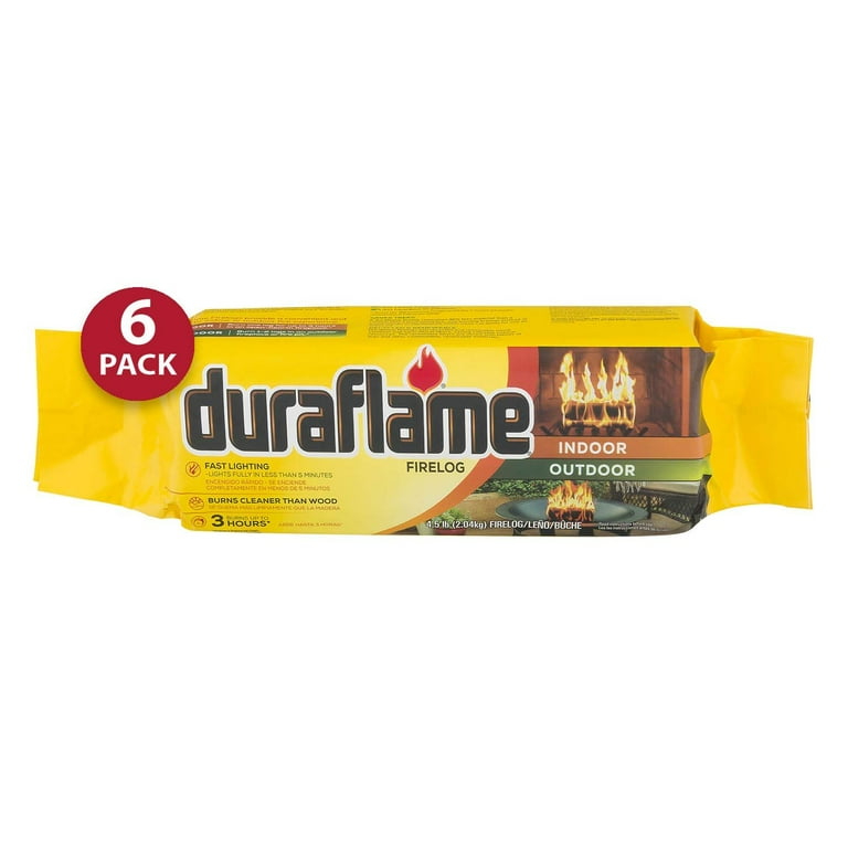 Duraflame 4.5lb Firelog 6 Pack, 3 Hour Burn, Indoor/Outdoor Use -  Walmart.com