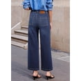 thumbnail image 4 of Vaqueros Sidefeel, pierna ancha, cintura alta, tobillo recto, azul oscuro, 4 of 6