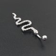 thumbnail image 6 of Snake Belly Ring Zircon Navel Rings Belly Piercing Jewelry Curved Navel Barbell, 6 of 10