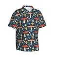 thumbnail image 3 of Xecao Colorful Mushrooms print Hawaiian shirt - a stylish short-sleeve button-down for men, perfect for casual beach and tropical outings., 3 of 9