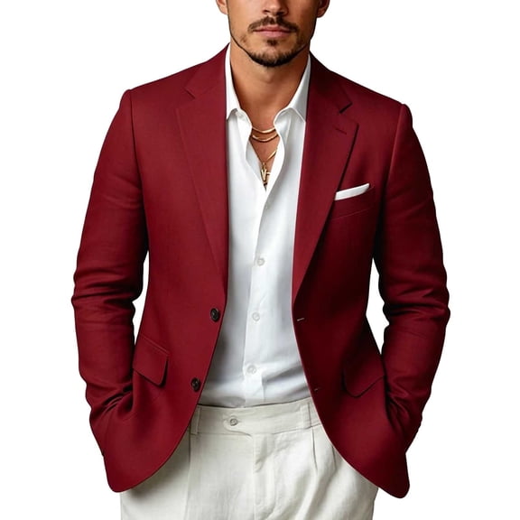 YSUEJPF Mens Suit Single Breasted Notch Lapel Breathable Sport Coat Trendy Soft Long Sleeve Blazer for Groom Prom