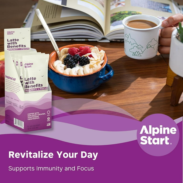 Alpine Start Instant Latte Mix with Benefits - Individual Powder