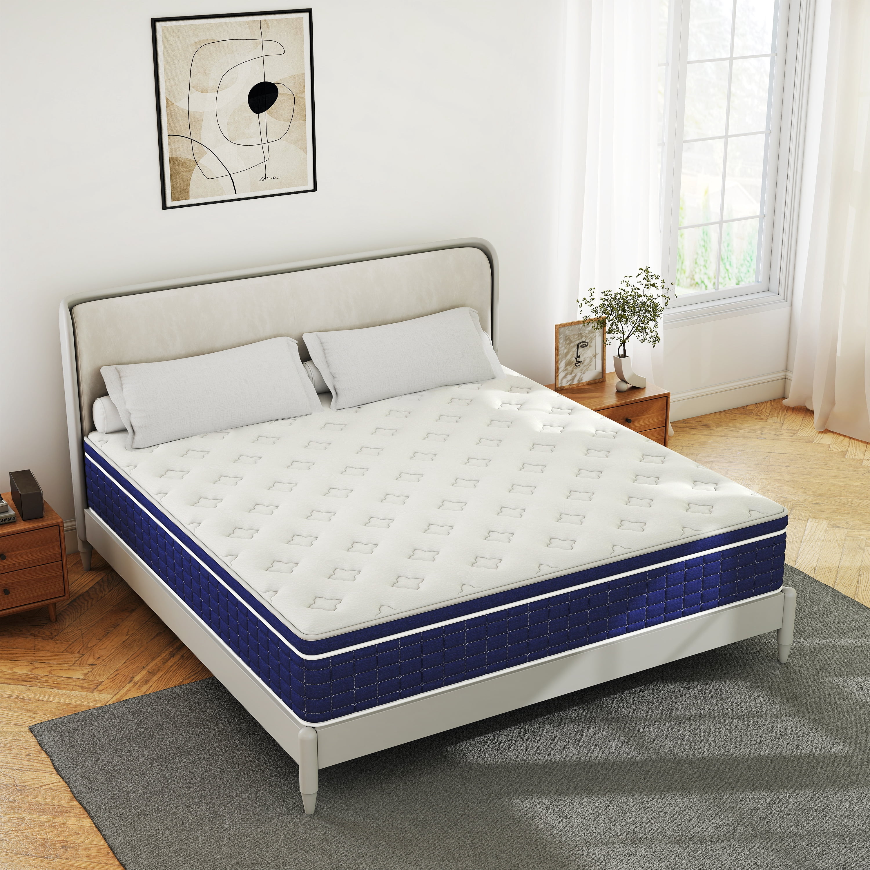 lemontalking 14 Inch Twin Mattress Gel Memory Foam Spring Hybrid Mattress In A Box