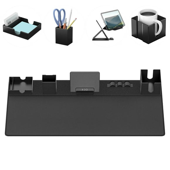 KDD Tapis de Souris et Ensemble d'Organisateurs - Accessoire de Rangement 6 en 1 avec Velcro DIY, Accessoires de Bureau pour Support de Tablette/porte-Gobelet/porte-Cartes/pe