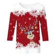 thumbnail image 4 of HXWCHs Women's Solid Scoop Neck T-shirt Festive Holiday Themed Casual Crewneck Tee Short Sleeve top for Women Cozy Comfort Wear and Daily Outfits with Seasonal Print XL Red, 4 of 4