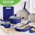 thumbnail image 3 of GreenLife Arenisca Cerámica Saludable Antiadherente, Juego de 15 Ollas de Cocina y Sartenes para Salsa, Sin PFAS, Apto para Lavavajillas, Azul, 3 of 5
