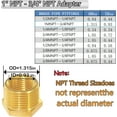 thumbnail image 3 of YOUHO NPT Bushing 1 Inch NPT Male x 3/4 Inch NPT Female Reducing Adapter Hex Head Pipe Fitting (Pack of 2), 3 of 5