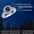 thumbnail image 2 of Gem Stone King 925 Sterling Silver Blue Sapphire and White Moissanite Engagement Ring for Women (1.49 Cttw, Center 6MM, Gemstone September Birthstone, Available in Size 5, 6, 7, 8, 9), 2 of 6