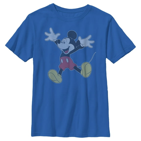 Boy's Mickey & Friends Happy Jump Graphic Tee Royal Blue Large