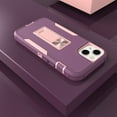 thumbnail image 2 of Hybrid Case for iPhone 15 Plus, Protective Slim Cover Heavy Duty Rugged Shockproof with Kickstand Support Magnetic Car Mount Hard PC Armor Case for iPhone 15 Plus, Purple+Rosegold, 2 of 7