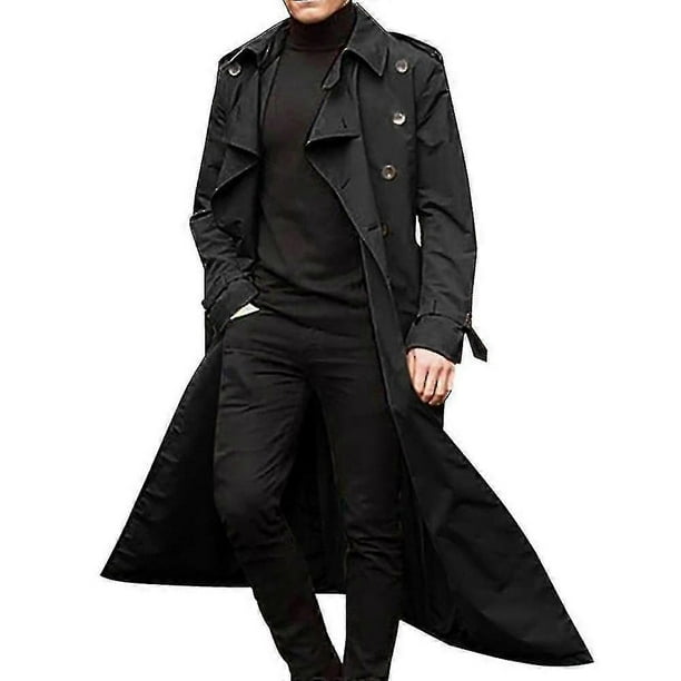 Gabardina larga con solapa para hombre s20241224909