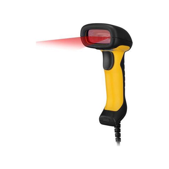 Adesso NuScan 2400U Waterproof Handheld CCD Barcode Scanner - Cable Connectivity - 200 scan/s - 12" Scan Distance - 1D - CCD - USB - Yellow, Black - IP67 - Industrial, Warehouse, Library, Hospitality,