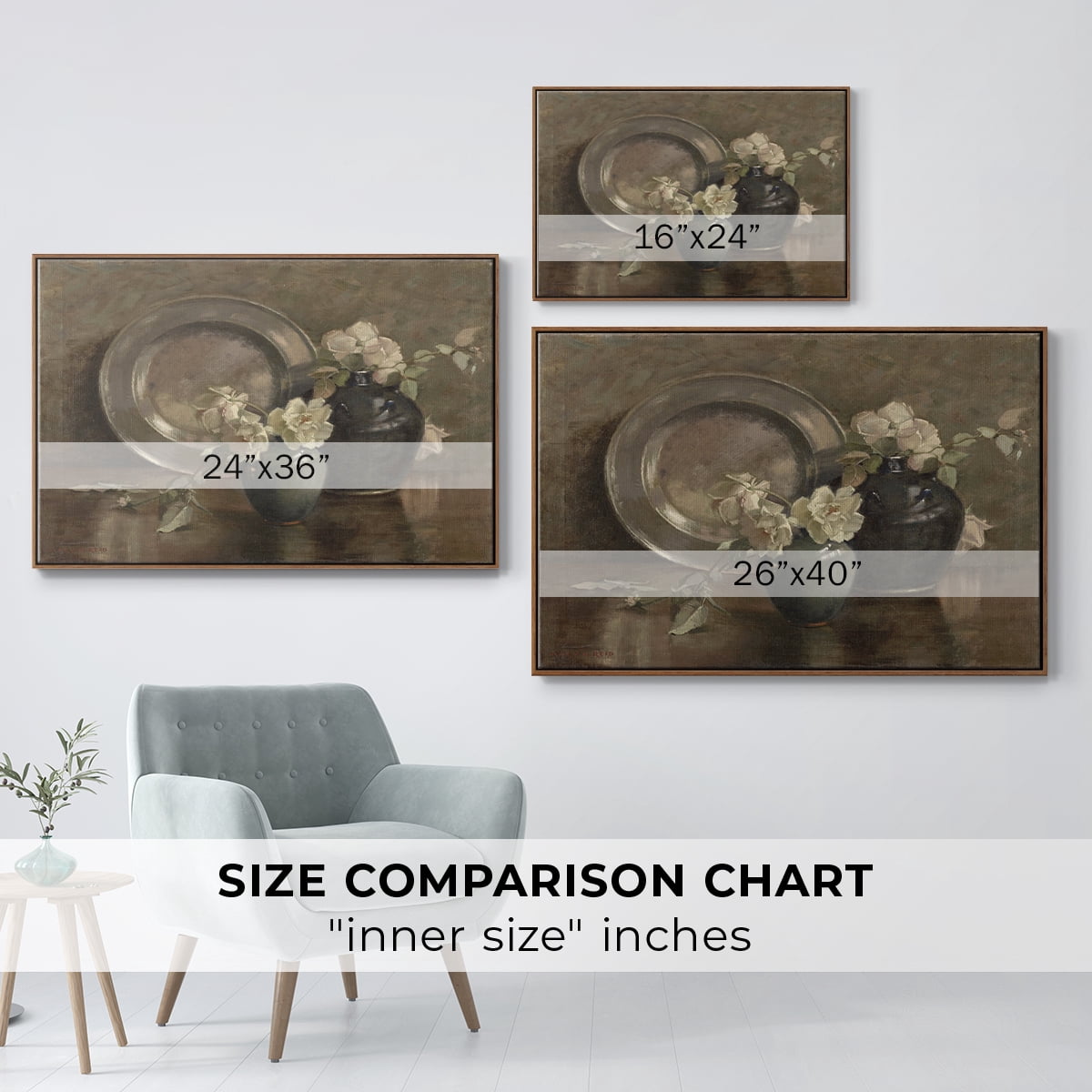 Vintage Botanical Print-XXXIV By Wexford Home Framed in Walnut Wood Gallery Wrapped Canvas 25 in. x 37 in.