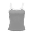 thumbnail image 4 of Yubnlvae Grey Summer Wide Shoulder Strap Slimming Sexy Hot Girl Lace Top for Women, M, 4 of 9