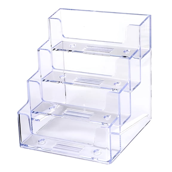 CCOCC 1 Pc Four Grid Desktop Business Cards Storage Box Clear Name Cards Holder Box