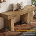 thumbnail image 3 of Tribesigns Thickened Solid Wood Bench, 47" Rustic Farmhouse Entryway Bench with Artistic Legs, 3 of 7