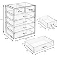 thumbnail image 3 of Acrylic Makeup Organizer Set, 6-Drawer Vanity & Countertop Cosmetic Storage with Small & Wide Drawers, Clear Makeup Storage for Brushes, Lipsticks, Jewelry – Holiday Gift for Women & Teens, 3 of 8