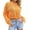 Orange, variant on Women's Knit Crop Top Summer Cover up with Drawstring Long Sleeve Pullover Casual Cover Ups
