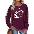 thumbnail image 2 of Holzkary Football Sweatshirt for Women Graphic Print Sunday Casual Long Sleeve Crewneck 2025 Fall Pullover Football Funny Sweatshirt Graphic Print Sunday Sweatshirts Fall Outfits Dark Purple Xl, 2 of 4