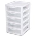 thumbnail image 2 of 1) New Sterilite 20758004 Clearview Small 5 Drawer Desktop Storage Unit White, 2 of 3