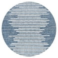 thumbnail image 3 of JONATHAN Y SANTA MONICA 5' Round Area Rug, Zolak Berber Stripe Geometric - Blue/Ivory, SMB124C-5R, 3 of 8