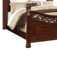 thumbnail image 6 of Benjara Miri Arched Carved Leaf King Size Bed - Oak Brown, 6 of 6