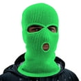thumbnail image 2 of ManxiVoo Winter Knitted Ski Hat with 3 Hole Full Head Cover for Outdoor Sports Adult Warm Balaclava Style Headgear Green, 2 of 4