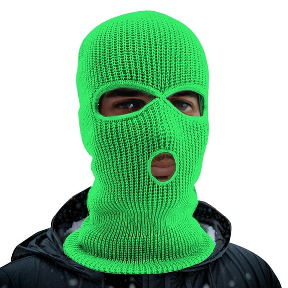 Masque Bonnet Tricoté d'Hiver à 3 Trous Sports de Plein Air Couvre-Tête Complet Bonnet de Ski Bonnet Chaud pour Adulte Masque Facial