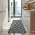 thumbnail image 4 of Dark Gray and Light Gray Checkered Pattern Kitchen Rug Mat,Kitchen Runner Rugs Non Skid Washable,Decorative Kitchen Floor Mats for Kitchen,Sink,Laundry,17"x47.2", 4 of 7