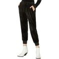 thumbnail image 1 of Sanctuary Clothing Womens Velour Track Casual Jogger Pantalones, Negro, X-Small, 1 of 2