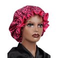 thumbnail image 3 of 4Pcs Double Layer Satin Hair Bonnet Printed Leopard Splicing Design for Curly And Straight Hair Sleeping Cap Leopard 4PCS, 3 of 6