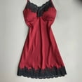 thumbnail image 5 of ZSQDM Underwear for Women, Satin Sleepwear Women Ladies Nightwear Nightdress Sleepwear with Chest Pads Wine Red M, 5 of 5