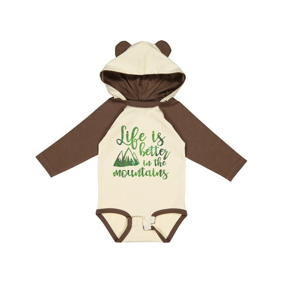Inktastic Life's Better Mountains Girls Long Sleeve Baby Bodysuit