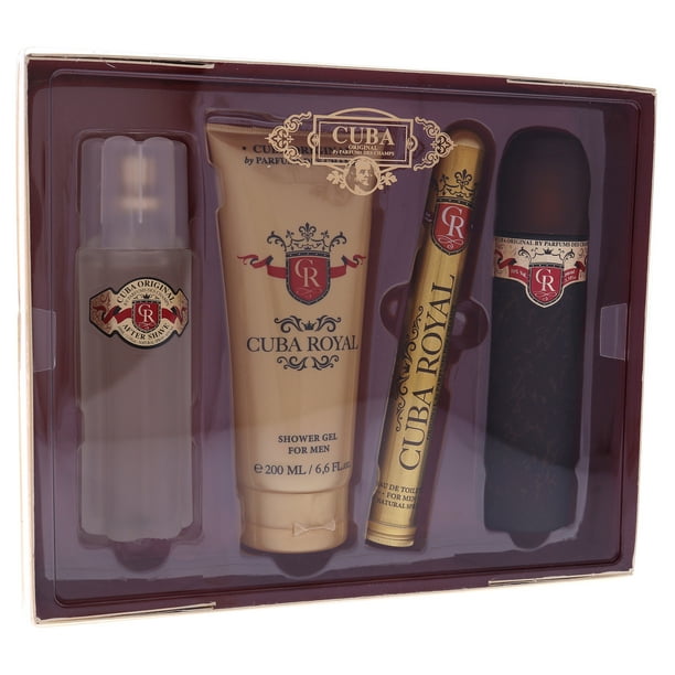 Cuba Spray EDT de 3.3 oz After Shave de 3.3 oz Gel de ducha de 6.7 oz Cuba Royal 4 Pc Gift Set