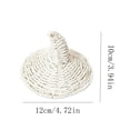 thumbnail image 2 of Handmade Rattan Woven Witch Hat Halloween Decor, Natural Straw Craft Hat Ornament, Rustic Farmhouse Spooky Decor for Tabletop Shelf Mantel Porch Fall Home Decoration Display Prop, White, 2 of 4
