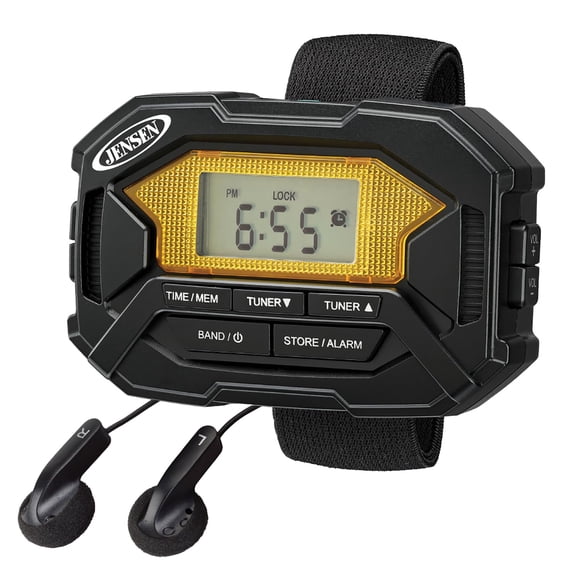 Radio digital AM/FM Jensen SAB-60 con brazalete y reloj