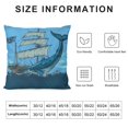 thumbnail image 5 of Autua Whale Ship Ocean Graphic Decorative Cushion Throw Pillow Cover for Home Couch Living Room Bed Sofa, 1PC 20x20in, 5 of 5