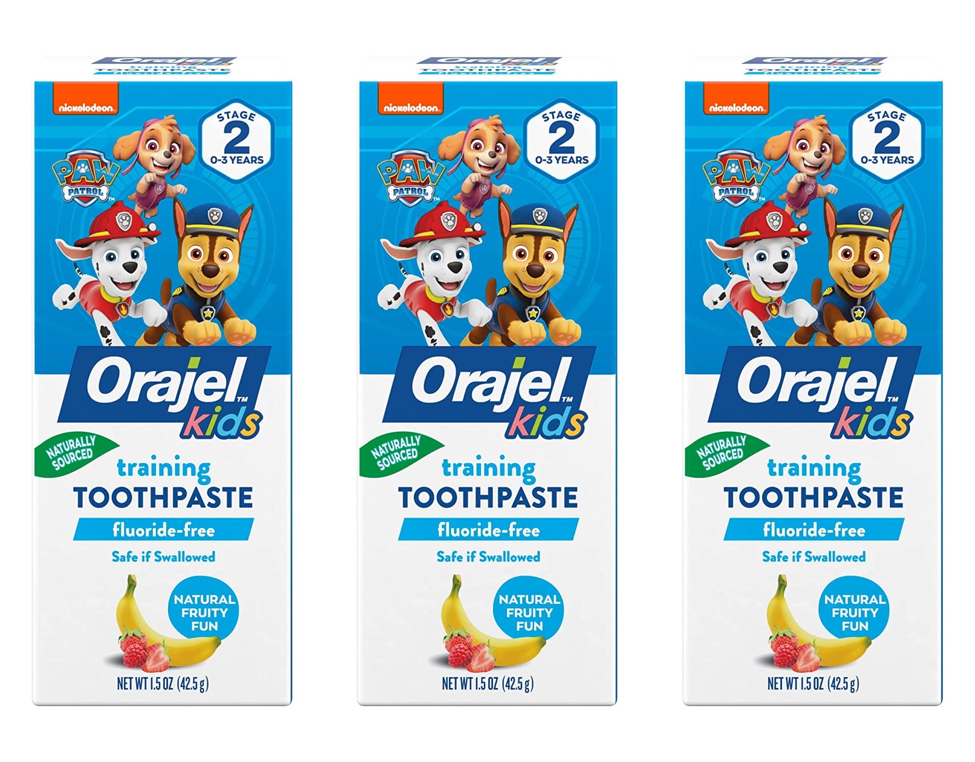 Orajel Toddler Training Toothpaste Fruity Fun Flavor - 1.5 oz (Pack of 3)