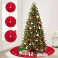 thumbnail image 1 of Xihbxyly Falda para Árbol de Navidad, Diseño Clásico de Hojas Rojas, Tela No Tejida de Primera Calidad, Elegante Base Navideña, Decoración Festiva para El Hogar, Perfecta para Fiestas, Tamaño de 122, 1 of 7
