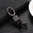 thumbnail image 3 of Creative Horseshoe Buckle Braided Faux Leather Men‘s Keychain Key Ring Gift, 3 of 8
