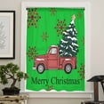 thumbnail image 4 of Christmas Tree Semi Sheer Curtains Drapes for Living Room, Bedroom, French Doors Window 96 Inches Long, Red Truck Xmas Winter Snowflake Rod Pocket Chiffon Curtain Drapery Voile Draperies Panel, 4 of 6