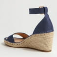 thumbnail image 3 of FSJ Women Classic Wedge Low Heel Espadrille Sandals Ankle Strap Open Toe Summer Platform Sandal Comfort Dressy Travel Office Shoes Size 8 Blue, 3 of 4