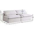 thumbnail image 5 of Meridian Furniture Serene Deluxe Cream Linen Fabric Modular Armless Sofa, 5 of 5