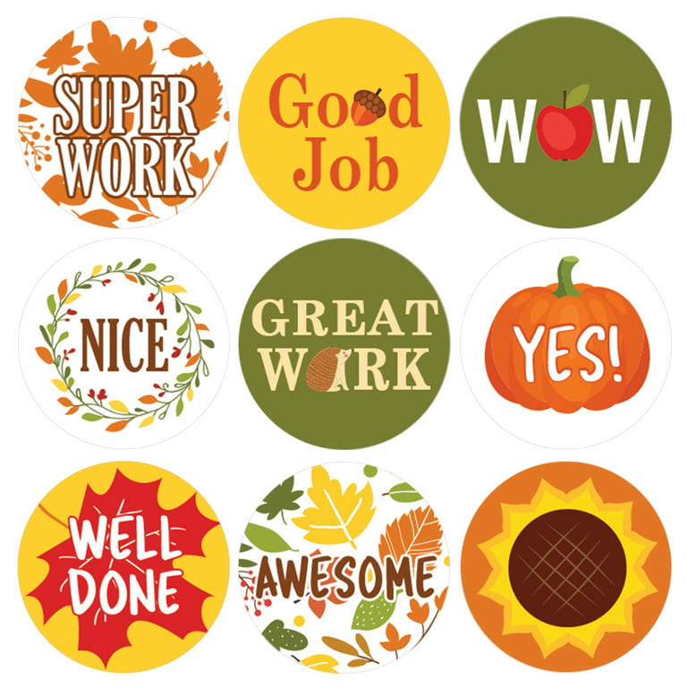 Stickers Round Well Done Great Job School Children's Labels Teacher Award  Kids