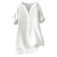 thumbnail image 4 of Embroidered Tops For Women Womens Summer Tops Peasant Tops For Women Chinese Frog Casual Blouses Cotton Boho Tops Gauze Shirts For Women Chinese Style Tops For Women Flowy Tops For Women White2 XL, 4 of 9